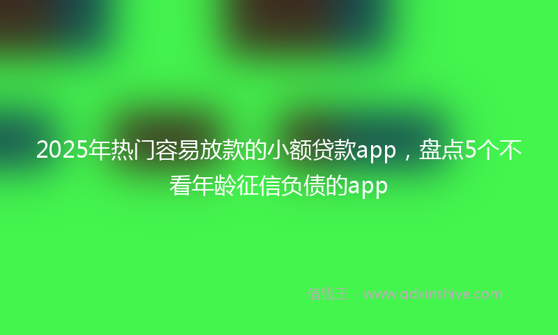 2025年热门容易放款的小额贷款app，盘点5个不看年龄征信负债的app