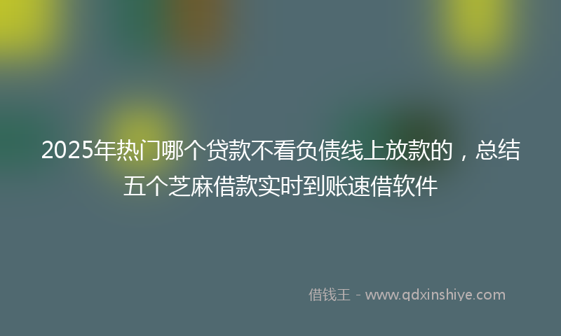 2025年热门哪个贷款不看负债线上放款的，总结五个芝麻借款实时到账速借软件