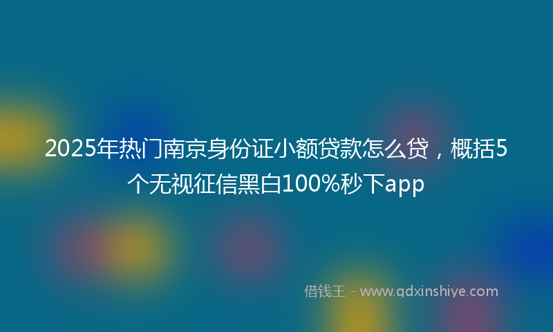 2025年热门南京身份证小额贷款怎么贷，概括5个无视征信黑白100%秒下app