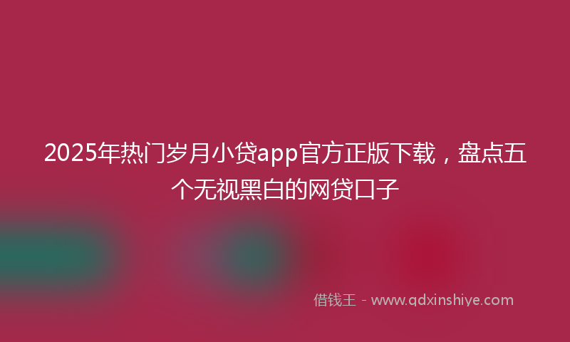 2025年热门岁月小贷app官方正版下载，盘点五个无视黑白的网贷口子