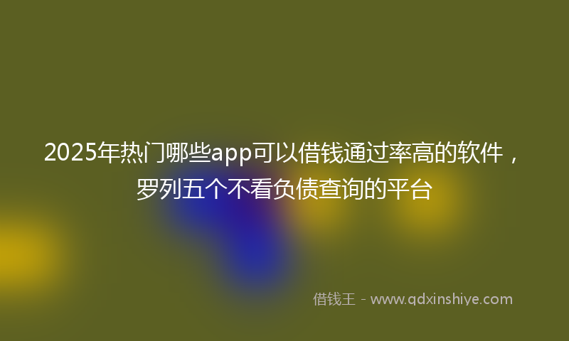 2025年热门哪些app可以借钱通过率高的软件，罗列五个不看负债查询的平台
