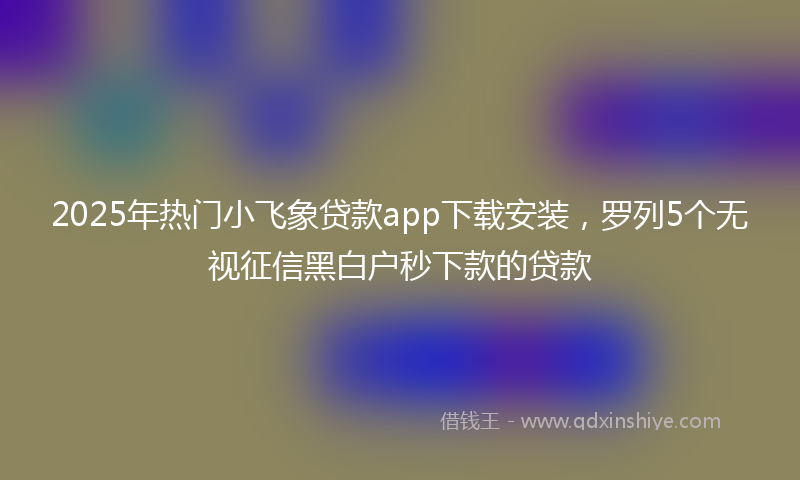 2025年热门小飞象贷款app下载安装，罗列5个无视征信黑白户秒下款的贷款