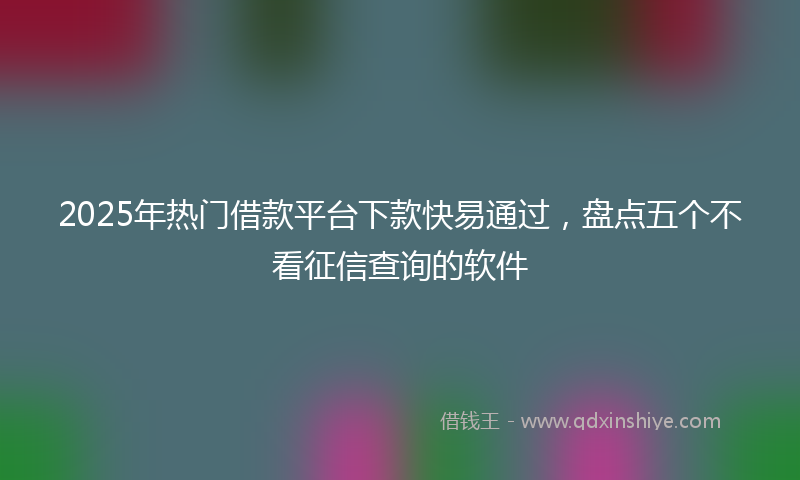 2025年热门借款平台下款快易通过，盘点五个不看征信查询的软件