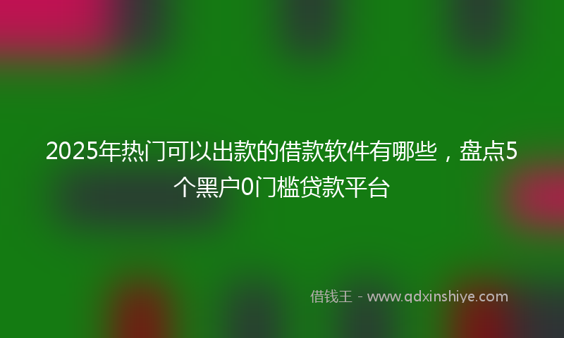 2025年热门可以出款的借款软件有哪些，盘点5个黑户0门槛贷款平台