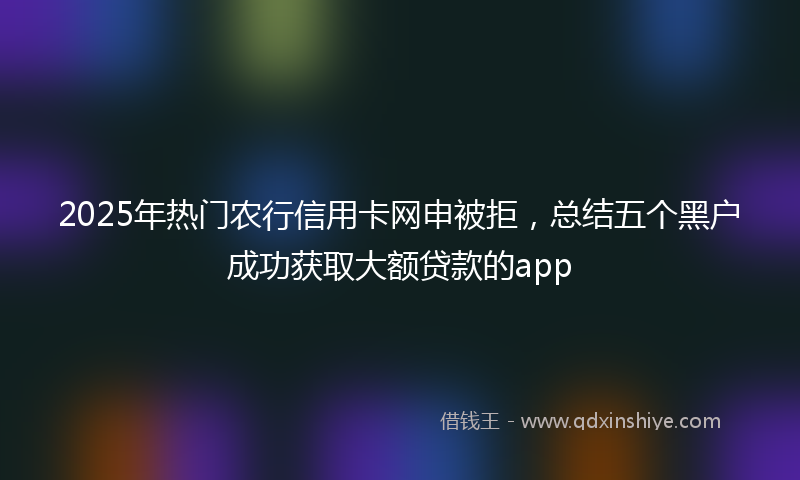 2025年热门农行信用卡网申被拒，总结五个黑户成功获取大额贷款的app
