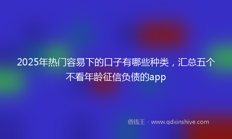 2025年热门容易下的口子有哪些种类，汇总五个不看年龄征信负债的app