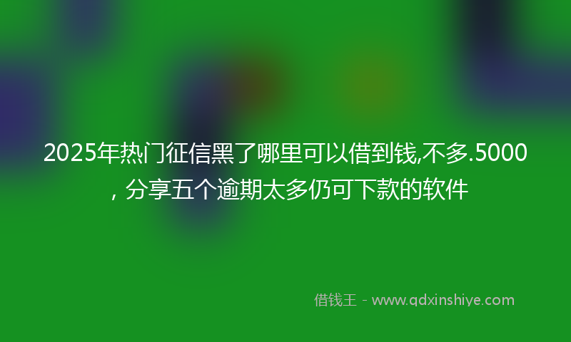 2025年热门征信黑了哪里可以借到钱,不多.5000，分享五个逾期太多仍可下款的软件