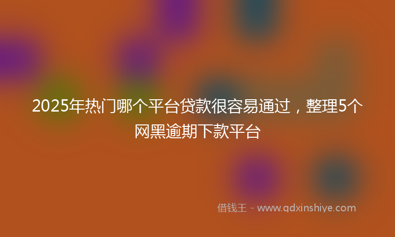 2025年热门哪个平台贷款很容易通过，整理5个网黑逾期下款平台