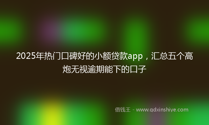 2025年热门口碑好的小额贷款app，汇总五个高炮无视逾期能下的口子