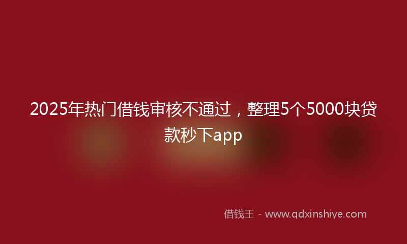 2025年热门借钱审核不通过，整理5个5000块贷款秒下app