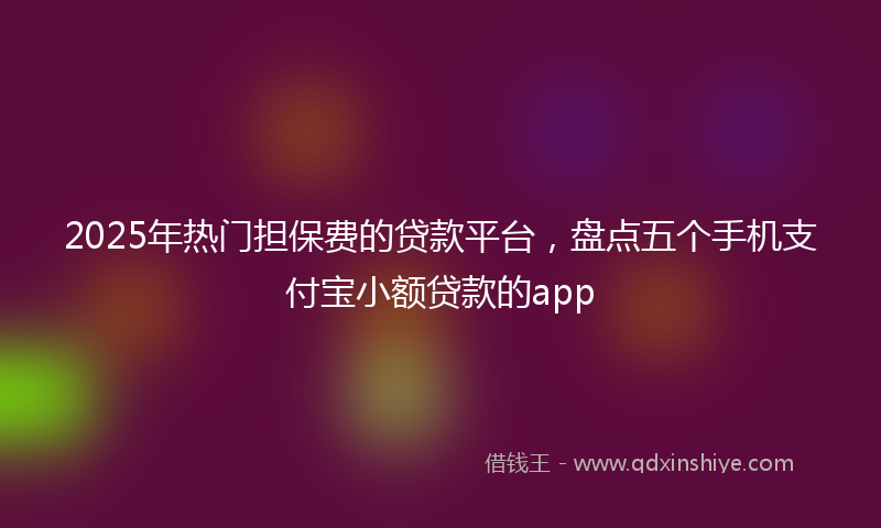 2025年热门担保费的贷款平台，盘点五个手机支付宝小额贷款的app