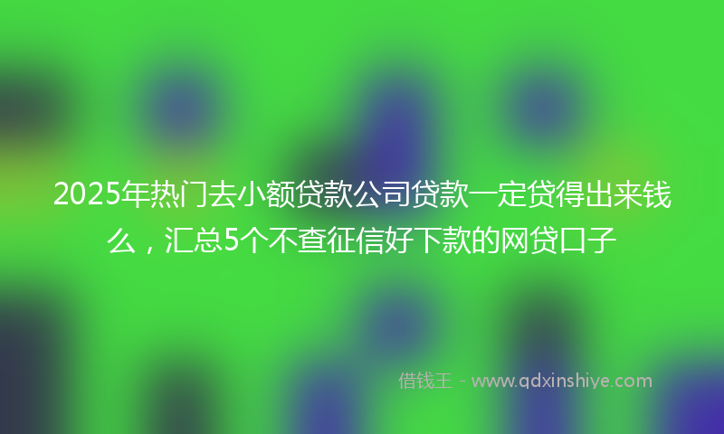 2025年热门去小额贷款公司贷款一定贷得出来钱么，汇总5个不查征信好下款的网贷口子