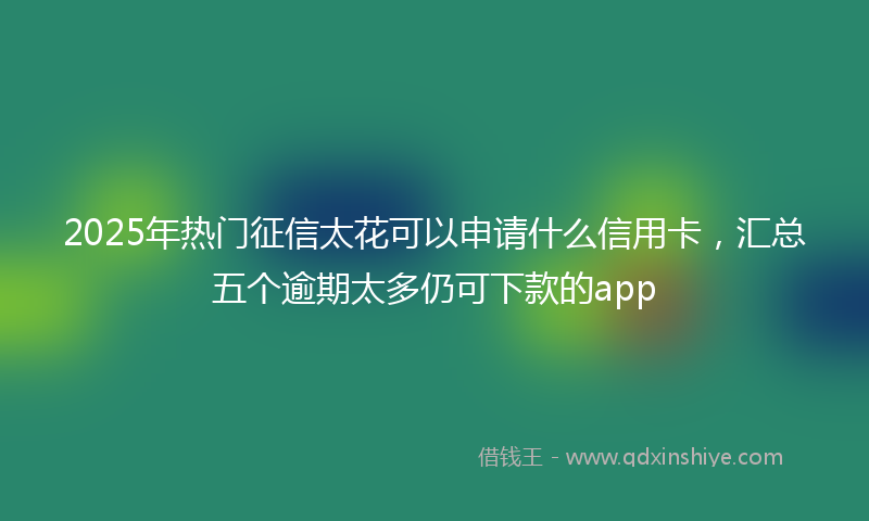 2025年热门征信太花可以申请什么信用卡，汇总五个逾期太多仍可下款的app