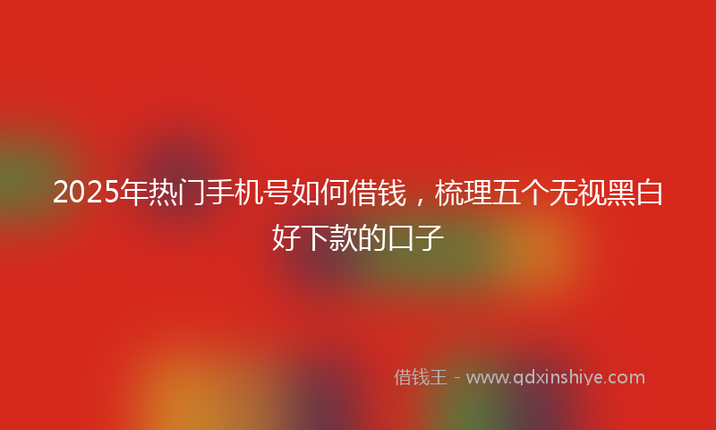 2025年热门手机号如何借钱，梳理五个无视黑白好下款的口子
