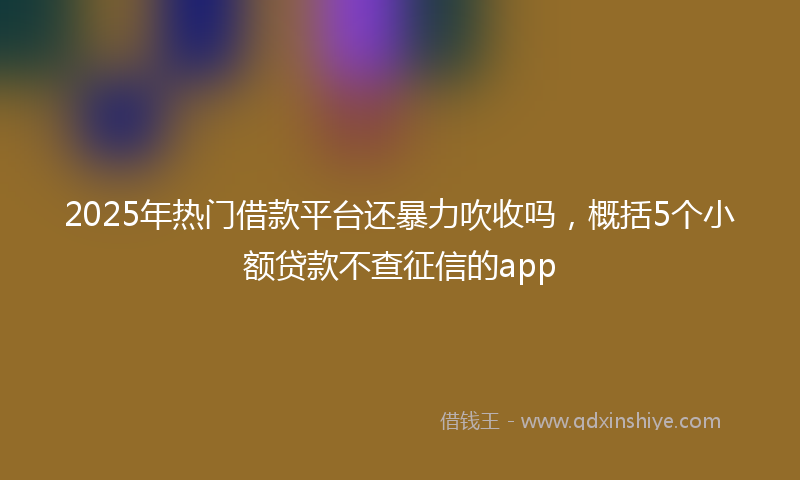 2025年热门借款平台还暴力吹收吗，概括5个小额贷款不查征信的app