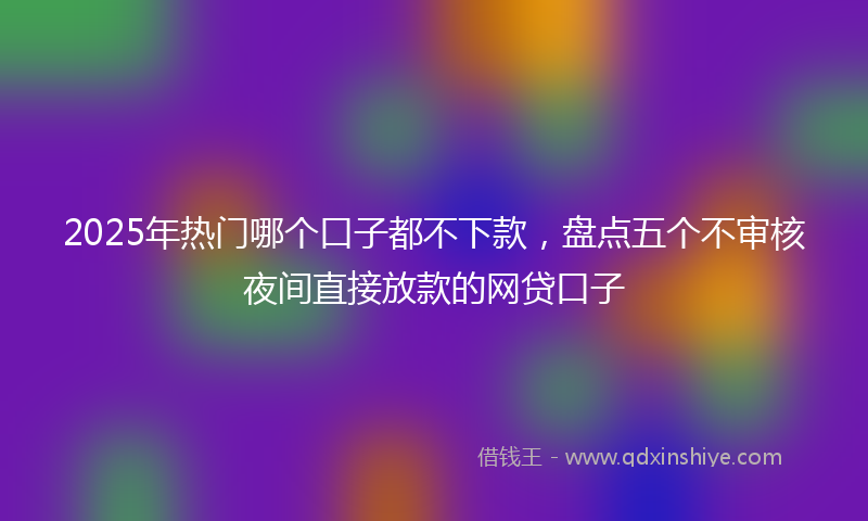 2025年热门哪个口子都不下款，盘点五个不审核夜间直接放款的网贷口子