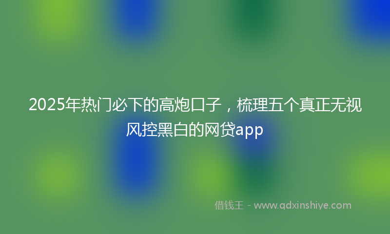 2025年热门必下的高炮口子，梳理五个真正无视风控黑白的网贷app