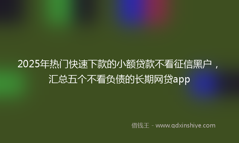 2025年热门快速下款的小额贷款不看征信黑户，汇总五个不看负债的长期网贷app