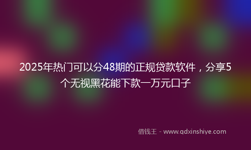 2025年热门可以分48期的正规贷款软件，分享5个无视黑花能下款一万元口子