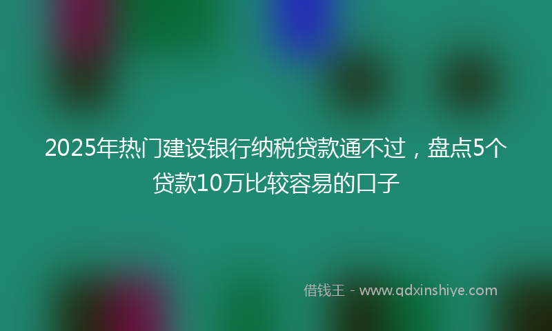 2025年热门建设银行纳税贷款通不过，盘点5个贷款10万比较容易的口子