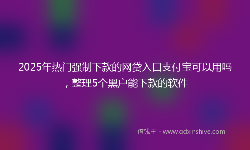 2025年热门强制下款的网贷入口支付宝可以用吗，整理5个黑户能下款的软件