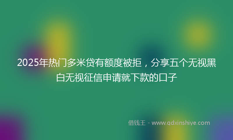 2025年热门多米贷有额度被拒，分享五个无视黑白无视征信申请就下款的口子