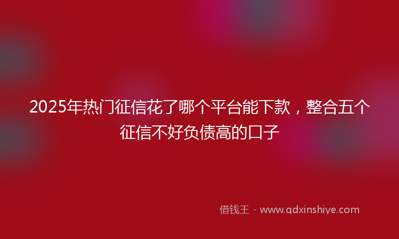2025年热门征信花了哪个平台能下款，整合五个征信不好负债高的口子