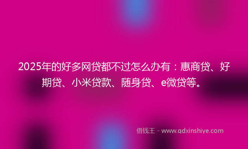 2025年的好多网贷都不过怎么办有：惠商贷、好期贷、小米贷款、随身贷、e微贷等。
