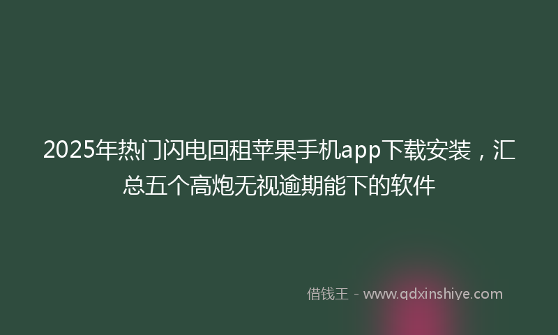 2025年热门闪电回租苹果手机app下载安装，汇总五个高炮无视逾期能下的软件