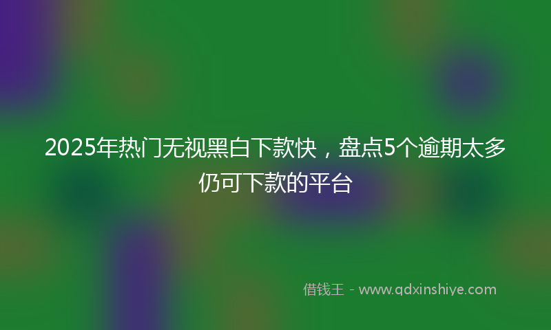 2025年热门无视黑白下款快，盘点5个逾期太多仍可下款的平台