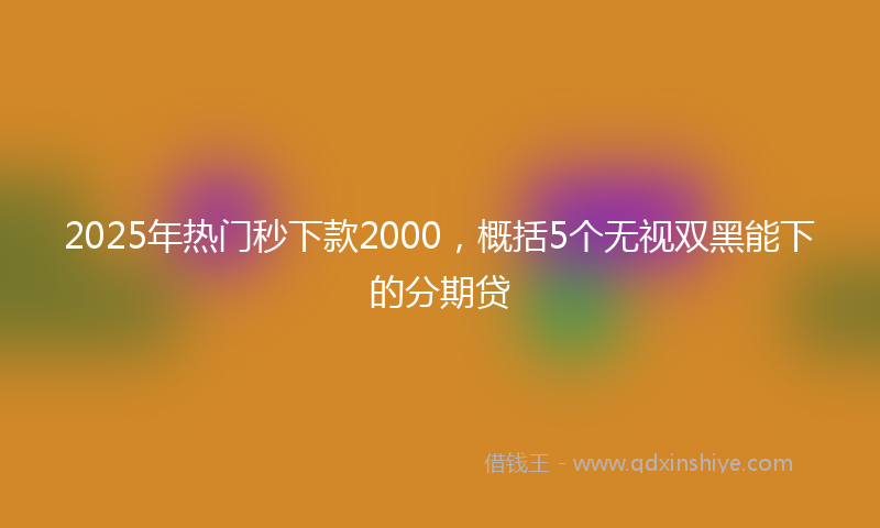 2025年热门秒下款2000，概括5个无视双黑能下的分期贷