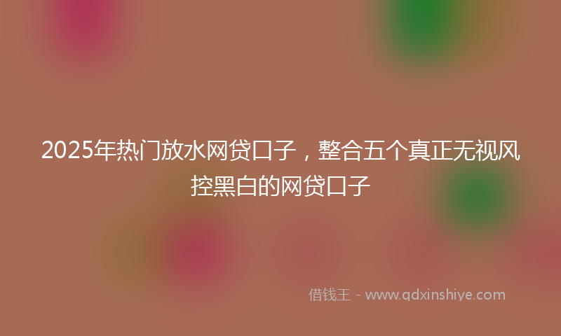 2025年热门放水网贷口子，整合五个真正无视风控黑白的网贷口子