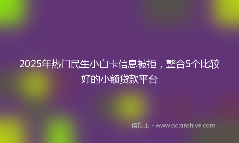 2025年热门民生小白卡信息被拒，整合5个比较好的小额贷款平台
