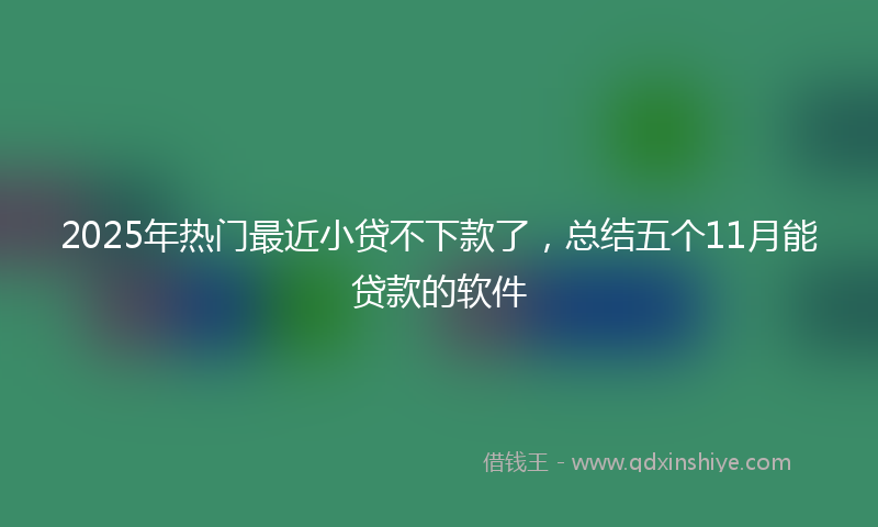 2025年热门最近小贷不下款了，总结五个11月能贷款的软件