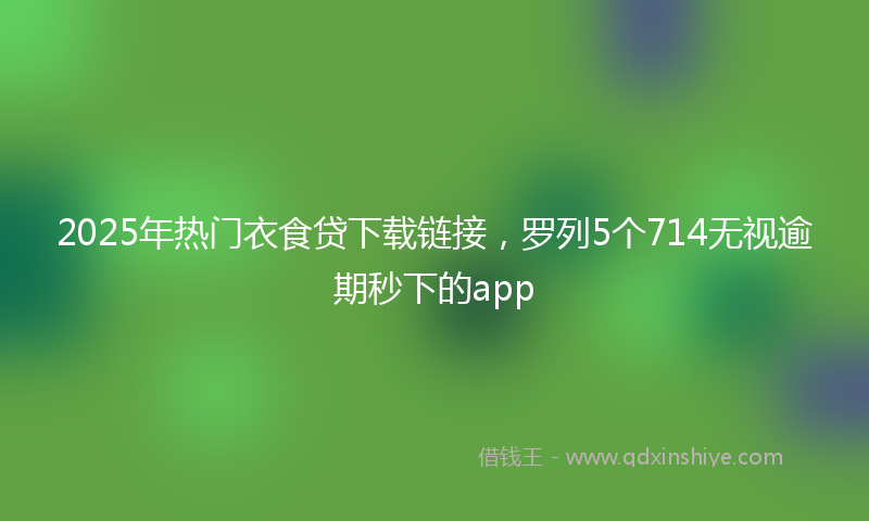 2025年热门衣食贷下载链接，罗列5个714无视逾期秒下的app