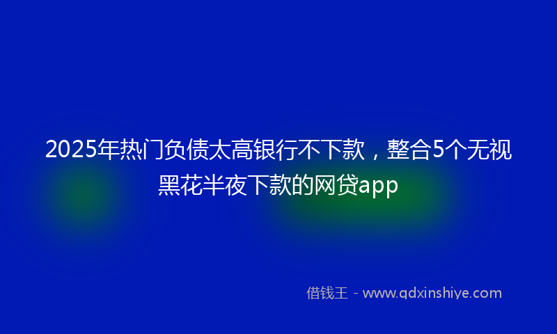 2025年热门负债太高银行不下款，整合5个无视黑花半夜下款的网贷app