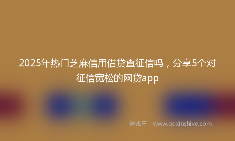 2025年热门芝麻信用借贷查征信吗，分享5个对征信宽松的网贷app