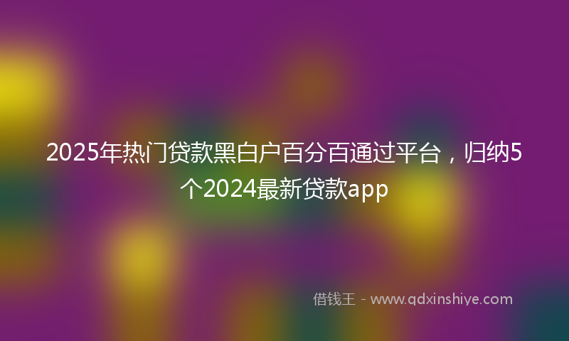2025年热门贷款黑白户百分百通过平台，归纳5个2024最新贷款app