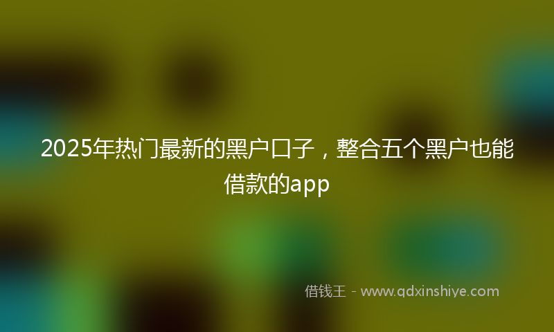 2025年热门最新的黑户口子，整合五个黑户也能借款的app