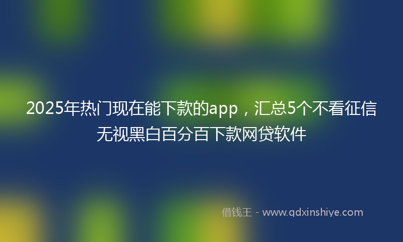 2025年热门现在能下款的app，汇总5个不看征信无视黑白百分百下款网贷软件