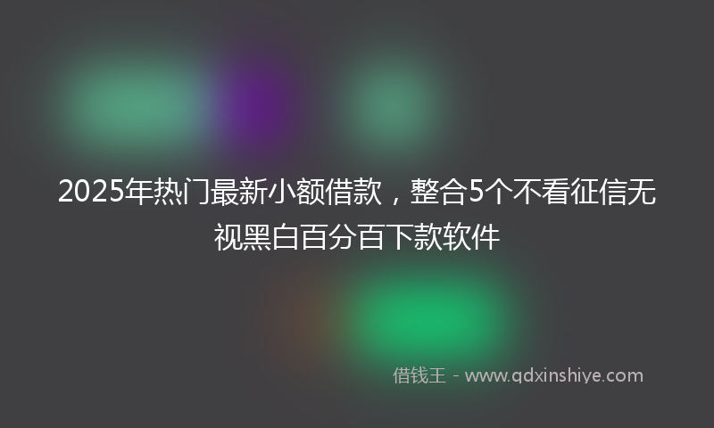 2025年热门最新小额借款，整合5个不看征信无视黑白百分百下款软件