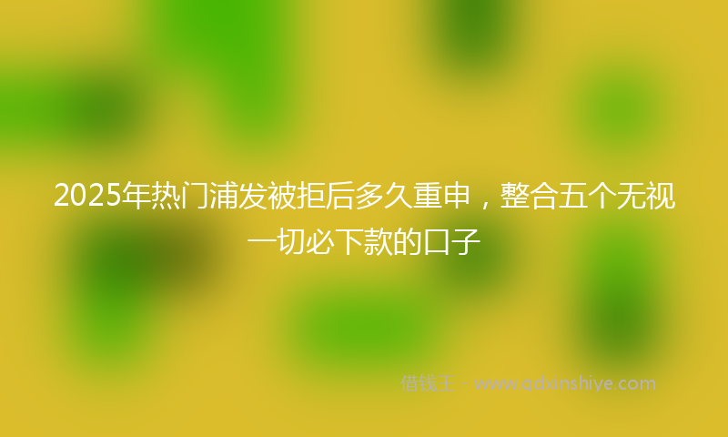 2025年热门浦发被拒后多久重申，整合五个无视一切必下款的口子