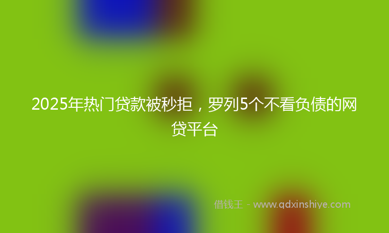 2025年热门贷款被秒拒，罗列5个不看负债的网贷平台