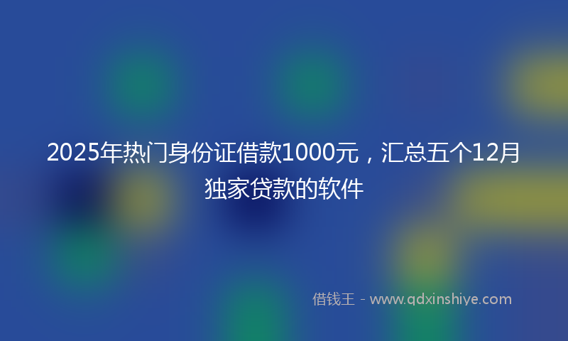 2025年热门身份证借款1000元，汇总五个12月独家贷款的软件