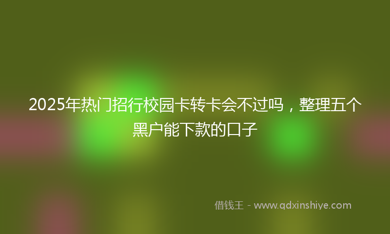 2025年热门招行校园卡转卡会不过吗，整理五个黑户能下款的口子