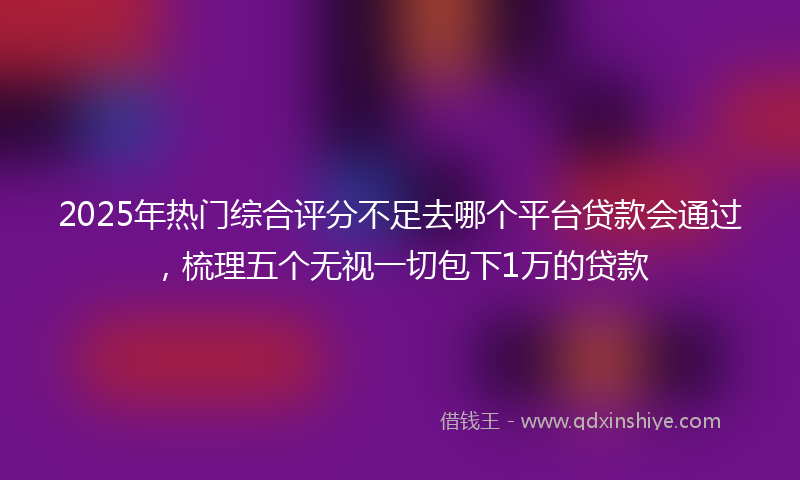 2025年热门综合评分不足去哪个平台贷款会通过，梳理五个无视一切包下1万的贷款