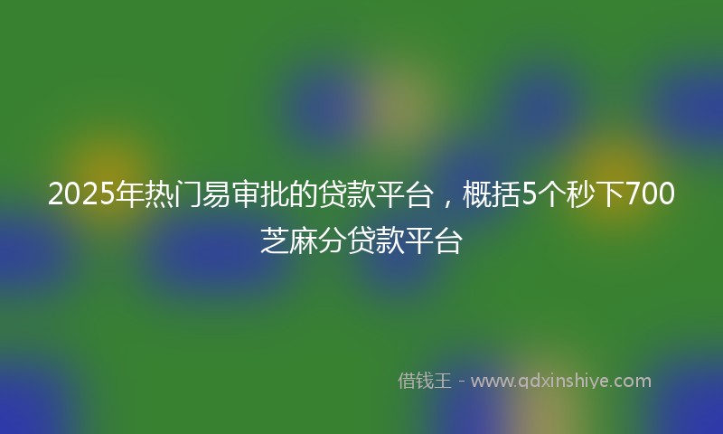 2025年热门易审批的贷款平台，概括5个秒下700芝麻分贷款平台