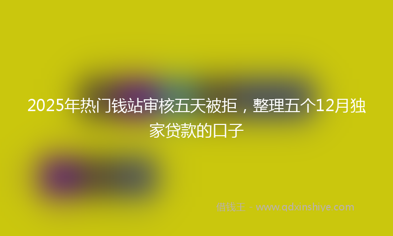 2025年热门钱站审核五天被拒，整理五个12月独家贷款的口子