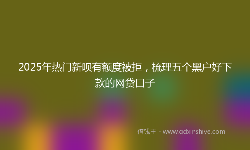 2025年热门新呗有额度被拒，梳理五个黑户好下款的网贷口子