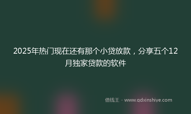 2025年热门现在还有那个小贷放款，分享五个12月独家贷款的软件